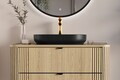 Set mobilier baie, Ovalia Cremona River 100 cm, dulap inalt si masca cu lavoar, Comad, MDF/PAL, stejar