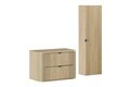 Set mobilier baie, Ovalia Cremona 80 cm, dulap inalt si masca lavoar, Comad, MDF/PAL, stejar