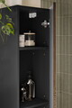 Set mobilier baie Talia Casella 120 cm, dulap inalt si masca dubla lavoar, Comad, MDF/PAL, stejar/negru mat