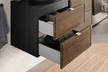 Set mobilier baie Talia Casella 120 cm, dulap inalt si masca dubla cu lavoar si oglinda, Comad, MDF/PAL, stejar/negru mat