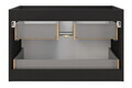 Set mobilier baie Talia Casella 80 cm, dulap inalt, masca cu lavoar si oglinda LED, Comad, MDF/PAL, stejar/negru mat