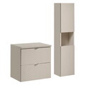 Set mobilier baie Viva Cashmere 60 cm HC, dulap inalt si masca lavoar, Comad, MDF/PAL, casmir