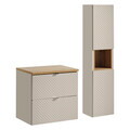 Set mobilier baie Viva Cashmere 60 cm S HC, dulap inalt si masca lavoar, Comad, MDF/PAL, casmir/stejar