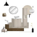 Set mobilier baie Viva Cashmere Lola 60 cm, dulap inalt si masca cu lavoar, Comad, MDF/PAL, casmir/alb