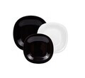 Serviciu de masa 18 piese, Luminarc, Carine, opal, alb/negru