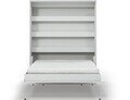 Pat rabatabil vertical cu biblioteca si iluminare LED, 160x200 cm, ELTAP, Devesto, PAL/metal, alb