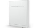 Pat rabatabil vertical cu biblioteca si iluminare LED, 160x200 cm, ELTAP, Devesto, PAL/metal, alb