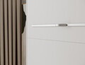 Pat rabatabil vertical cu biblioteca si iluminare LED, 140x200 cm, ELTAP, Devesto, PAL/metal, alb