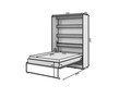 Pat rabatabil vertical cu biblioteca si iluminare LED, 140x200 cm, ELTAP, Devesto, PAL/metal, alb