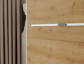 Pat rabatabil vertical cu biblioteca si iluminare LED, 140x200 cm, ELTAP, Devesto, PAL/metal, alb/natur