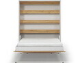 Pat rabatabil vertical cu biblioteca, 160x200 cm, ELTAP, Devesto, PAL/metal, alb/natur