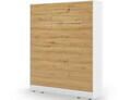 Pat rabatabil vertical cu biblioteca, 160x200 cm, ELTAP, Devesto, PAL/metal, alb/natur