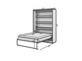 Pat rabatabil vertical cu biblioteca si iluminare LED, 160x200 cm, ELTAP, Devesto, PAL/metal, alb/natur