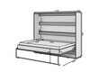 Pat rabatabil orizontal cu biblioteca si iluminare LED, 160x200 cm, ELTAP, Devesto, PAL/metal, alb