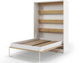 Pat rabatabil vertical cu biblioteca, 140x200 cm, ELTAP, Devesto, PAL/metal, alb/natur