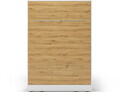 Pat rabatabil vertical cu biblioteca, 140x200 cm, ELTAP, Devesto, PAL/metal, alb/natur
