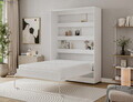 Pat rabatabil vertical cu biblioteca, 140x200 cm, ELTAP, Devesto, PAL/metal, alb
