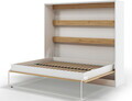 Pat rabatabil orizontal cu biblioteca, 160x200 cm, ELTAP, Devesto, PAL/metal, alb/natur