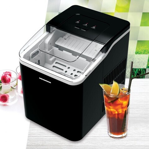 Masina pentru cuburi de gheata Juneau, Heinner, 120W, 1.5L, 22.8x32x29.7 cm, negru