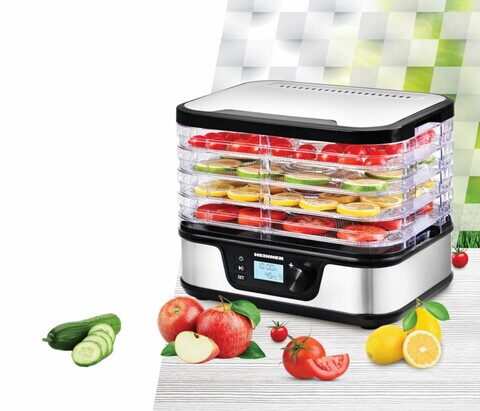 Deshidrator fructe si legume EliteDry, Heinner, 320-380W, argintiu/negru
