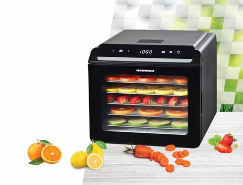 Deshidrator fructe si legume NatureDry, Heinner, 500-600W, negru