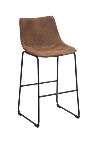 Scaun de bar Metropolitan, Mauro Ferretti, 45 x 54 x 99 cm, fier/piele ecologica