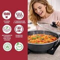 Tigaie electrica Wok, Beper, 1500W, 33 cm, ceramica, negru
