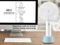 Ventilator USB, Beper, 4W, 3 viteze, alb/albastru