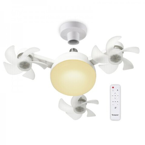 Ventilator de tavan 2 in 1 cu telecomanda Beper, 3 viteze, E27, alb