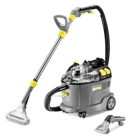 Aspirator cu spalare prin injectie-extractie profesional Puzzi 8/1 C cu duza de podea, Karcher, gri