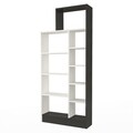 Biblioteca Raffline, 75.4x22x170.8 cm, PAL, alb/negru