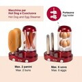 Aparat de preparat hot dog si fierbator oua, 3 in 1, Beper, 440W, rosu