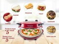 Cuptor electric pizza Beper, 36x35x17.5 cm, 1200W, 5 trepte, ceramica/inox, rosu