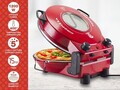 Cuptor electric pizza Beper, 36x35x17.5 cm, 1200W, 5 trepte, ceramica/inox, rosu