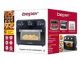 Cuptor multifunctional cu friteuza cu aer cald Beper, 41x35x39 cm, 1800W, 24L, metal/inox/sticla, negru