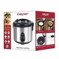 Aparat de gatit orez Beper, Vapore Pro, 28x28 cm, 700W, 1.8L, inox/aluminiu/plastic, argintiu/negru