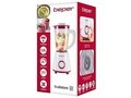 Blender de masa Beper, 17.5x18.5x37 cm, 400W, 1.5L, plastic/inox, alb/rosu