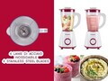 Blender de masa Beper, 17.5x18.5x37 cm, 400W, 1.5L, plastic/inox, alb/rosu
