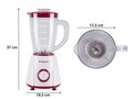 Blender de masa Beper, 17.5x18.5x37 cm, 400W, 1.5L, plastic/inox, alb/rosu
