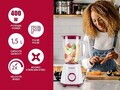 Blender de masa Beper, 17.5x18.5x37 cm, 400W, 1.5L, plastic/inox, alb/rosu