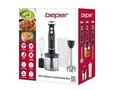 Set blender 4 in 1 Beper, 6.5x38 cm, 700-1000W, 500 ml/700 ml, ABS/inox, negru/transparent