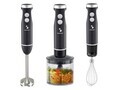 Set blender 4 in 1 Beper, 6.5x38 cm, 700-1000W, 500 ml/700 ml, ABS/inox, negru/transparent