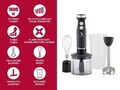 Set blender 4 in 1 Beper, 6.5x38 cm, 700-1000W, 500 ml/700 ml, ABS/inox, negru/transparent