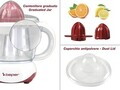 Storcator electric de citrice Beper, 20.5x14.5x20.5 cm, 25W, 700 ml, ABS, alb/rosu