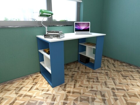 Birou Raffline, 120x60x75 cm, PAL, albastru