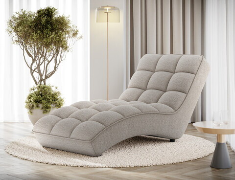 Sezlong living ELTAP, LOR-18ROY, Loren, 170x85x85 cm, poliester, bej inchis