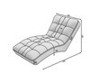 Sezlong living ELTAP, LOR-05ROY, Loren, 170x85x85 cm, poliester, gri inchis
