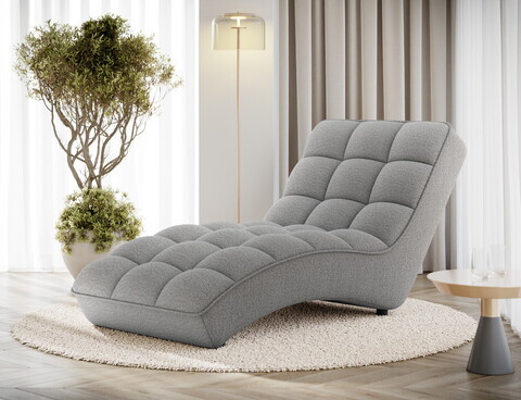 Sezlong living ELTAP, LOR-04ROY, Loren, 170x85x85 cm, poliester, gri deschis