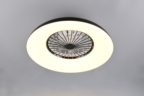 Plafoniera cu ventilator Svaerholt, RL, 60x19.5 cm, 34W/4W, 1x SMD/1x LED, plastic, alb/negru