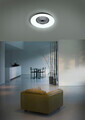 Plafoniera cu ventilator Svaerholt, RL, 60x19.5 cm, 34W/4W, 1x SMD/1x LED, plastic, alb/negru